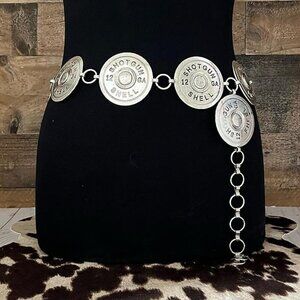 Tipi Brand Shotgun Shell Concho Western Medallion Silver Belt S/M by Tipi
